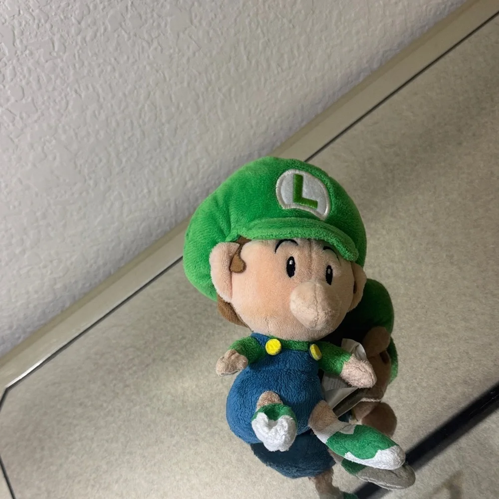 Nintendo Super Mario Baby Luigi Plush‎ Sanei 2016 Stuffed Animal Toy Green Blue